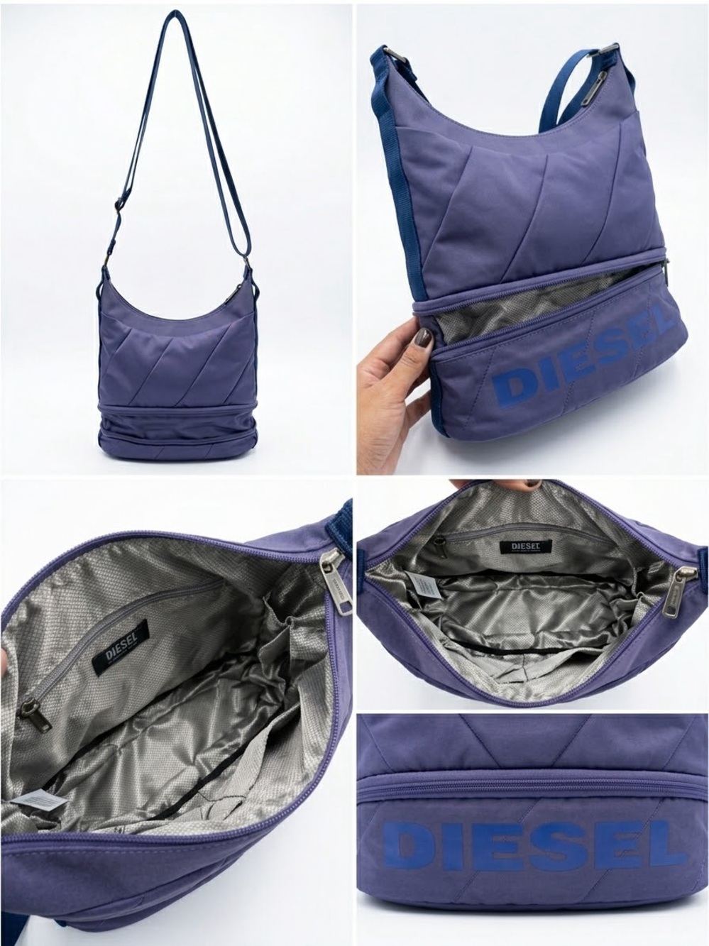 DIESEL Purple Nylon Crossbody Messenger Bag